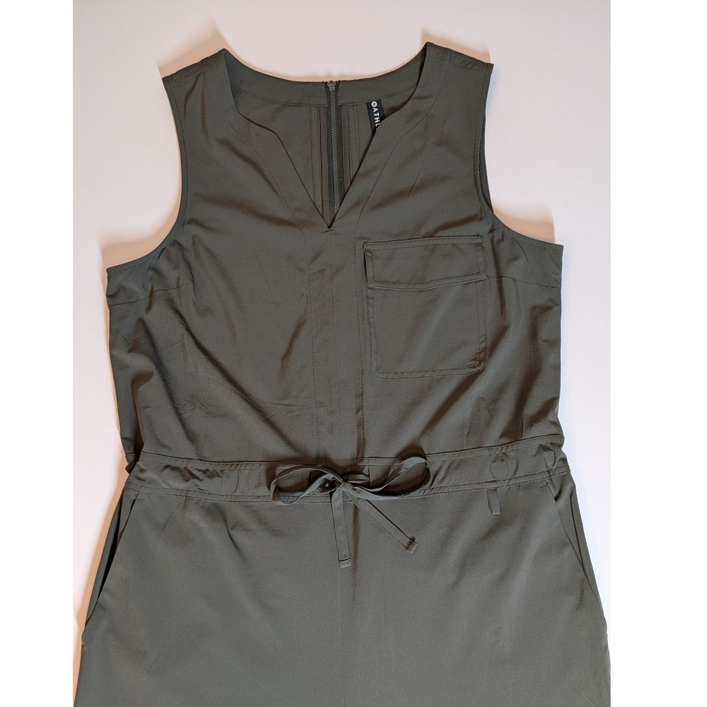 Athleta Topanga Jumpsuit Women M Gorpcore Utility Wide Leg Sleeveless V-Neck - Picture 6 of 11